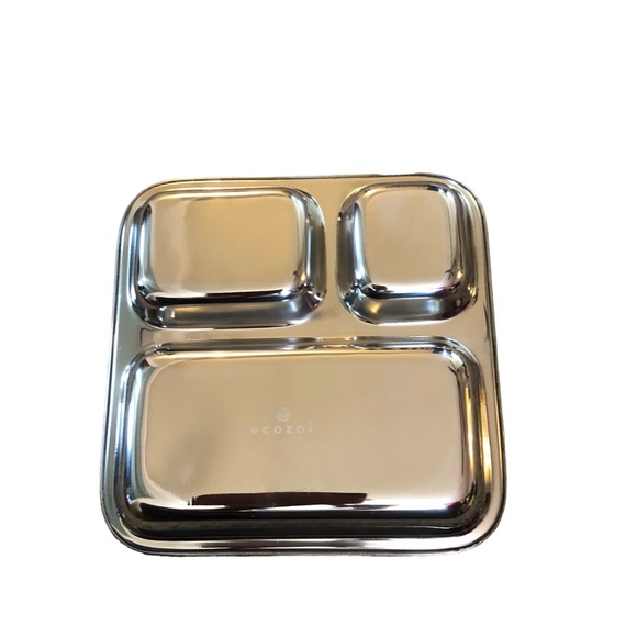 One (1) Ecozoi 3-Section Divided Plate / Compartment Tray 10" x 10" Portion Co. - Picture 2 of 3